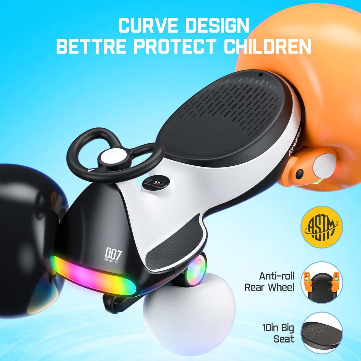 FanttikRide N7 Ultra 12V Electric Wiggle Car with Pedal