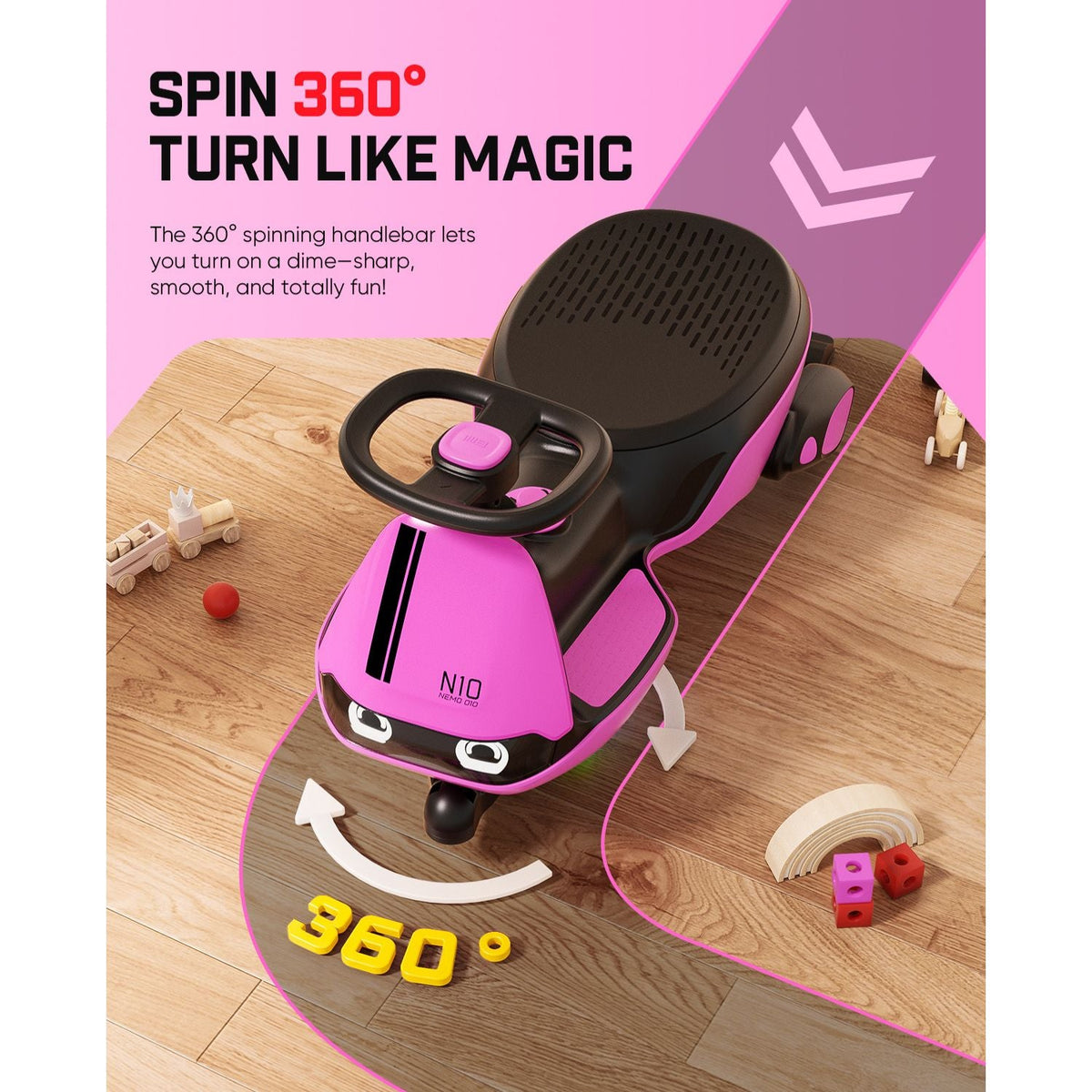 FanttikRide N10 Classic 6V Electric Wiggle Car with Pedal