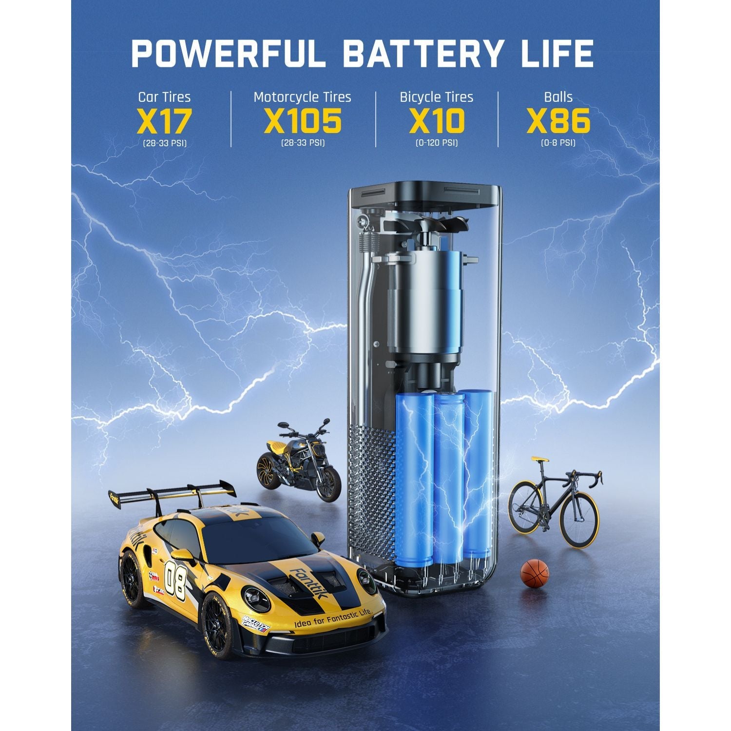 Fanttik X8 APEX Tire Inflator and Potent T10 1800 Amp Jump Starter