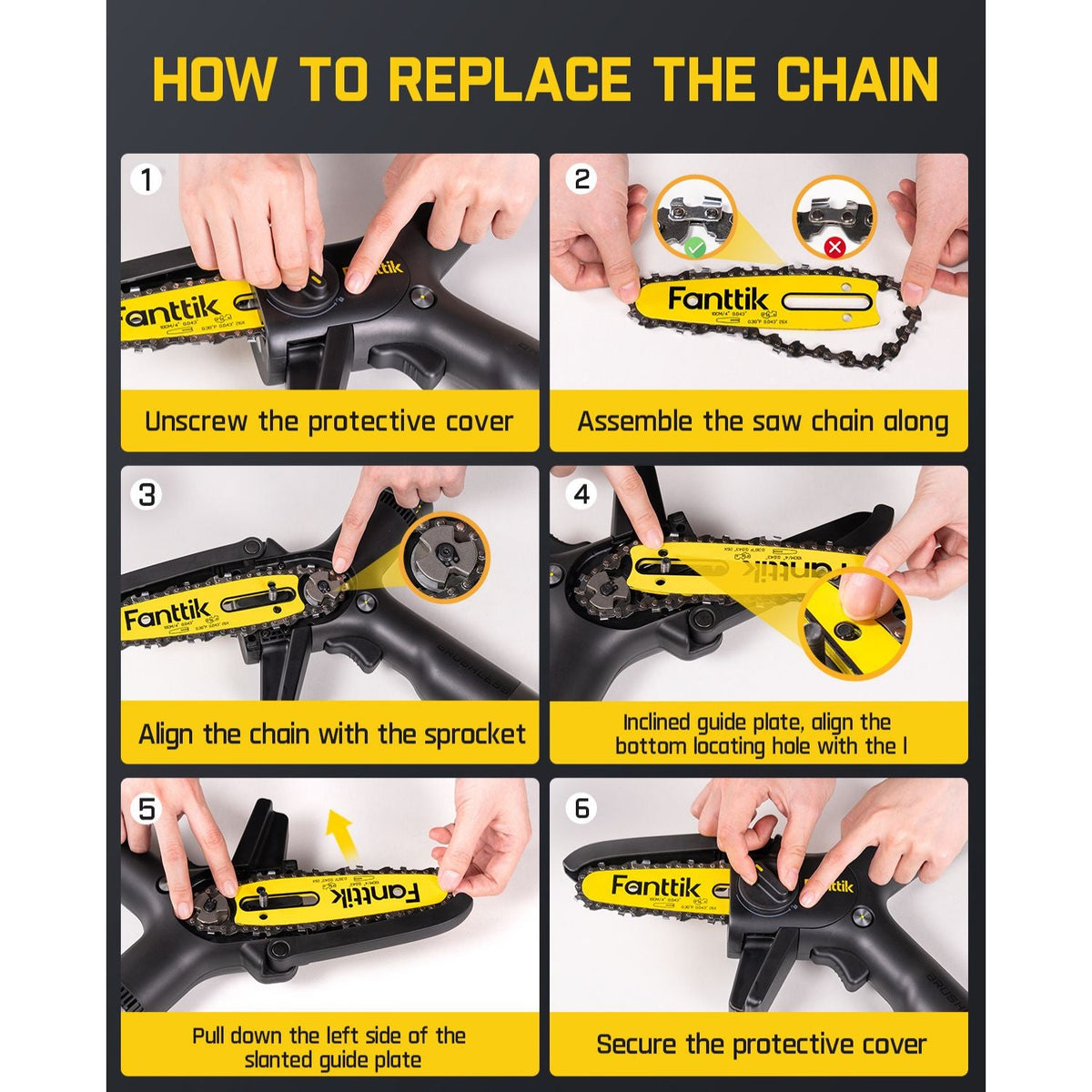 Fanttik W101 4-inch Chain for W10 APEX Mini Chainsaw