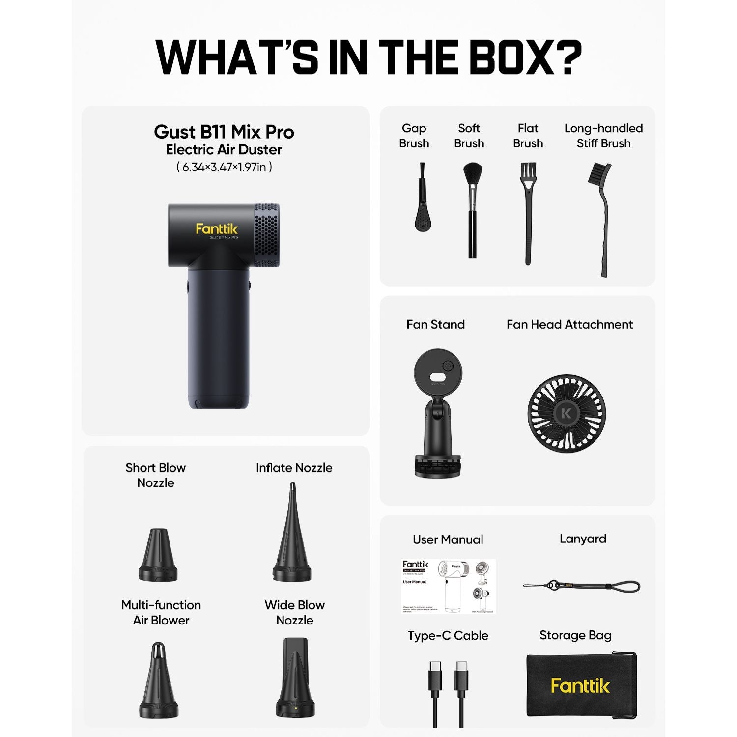 Fanttik B11 Mix Pro 2-in-1 Electric Air Duster