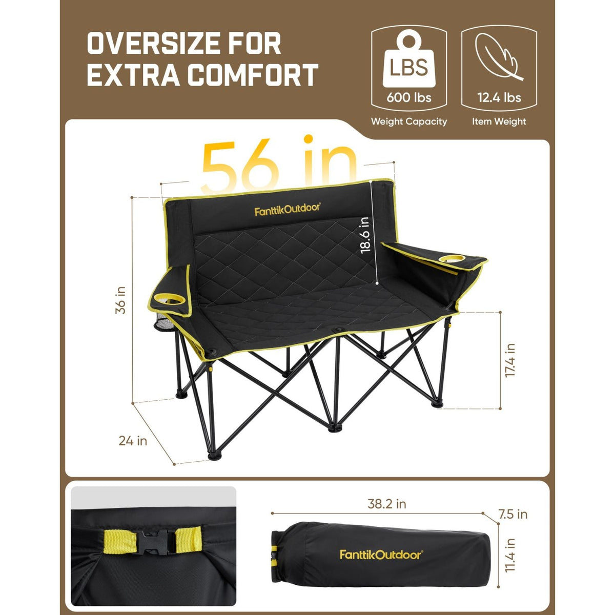 FanttikOutdoor Zeta L11 Duo Pro Double Camping Chair