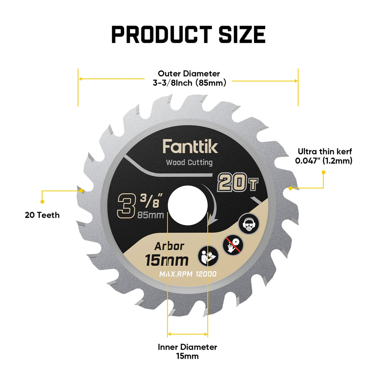 Fanttik OB01 3-3/8" 20T Circular Saw Blade for O11 Pro