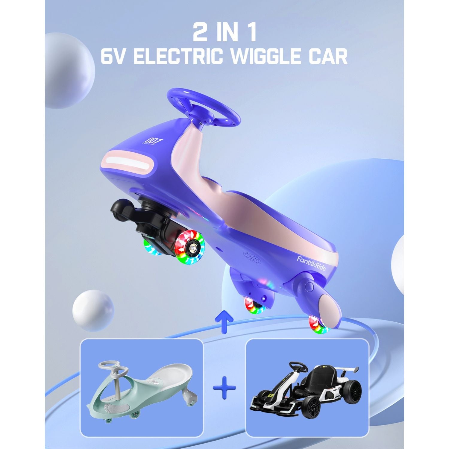FanttikRide N7 Classic 6V Electric Wiggle Car with Pedal