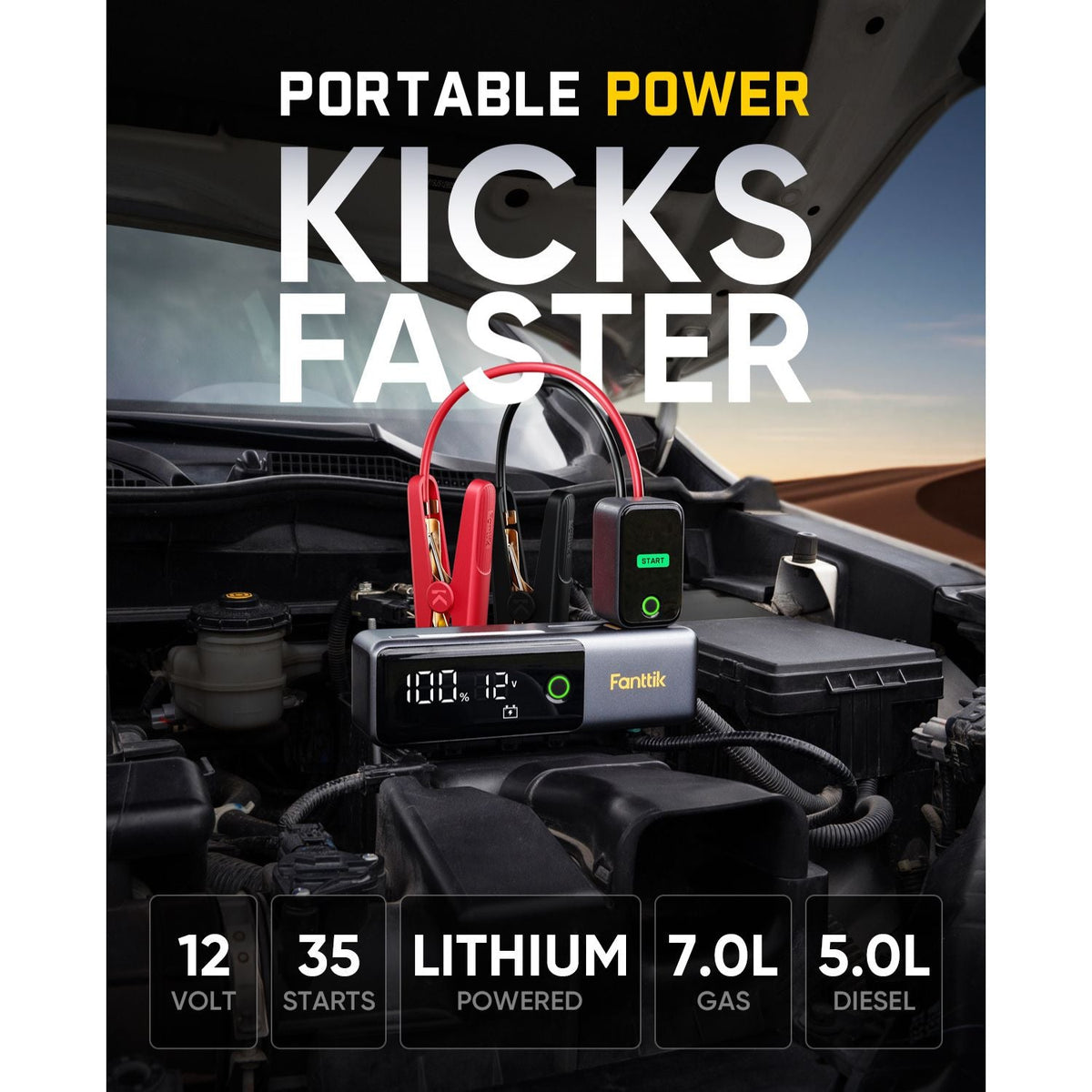 Fanttik X9 APEX Tire Inflator and Potent T10 1800 Amp Jump Starter