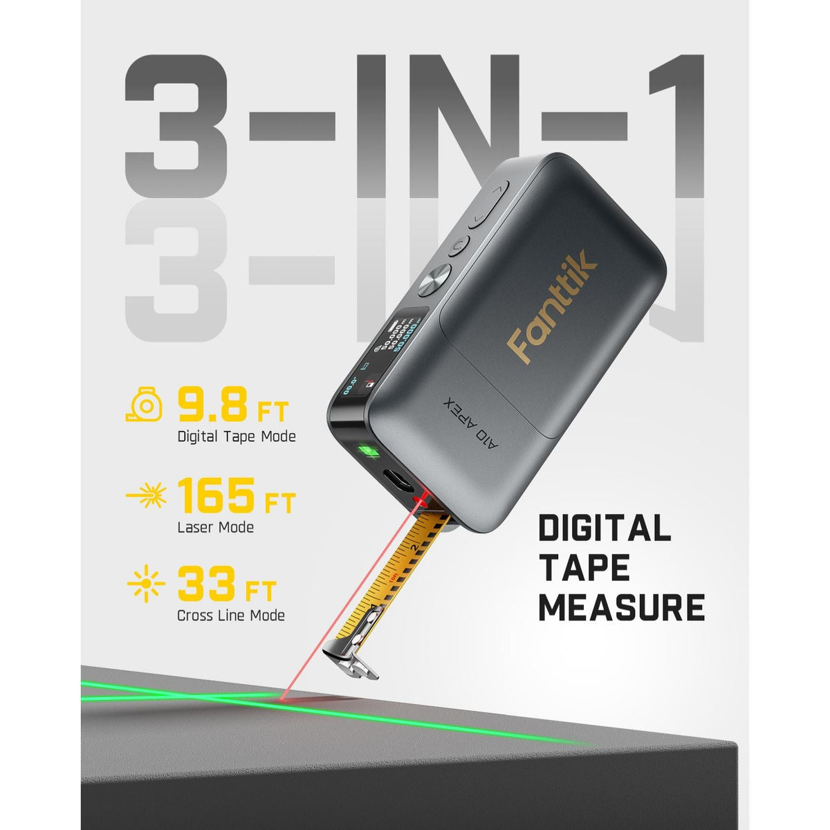 Fanttik A10 Apex 3-in-1 Laser Distance Meter