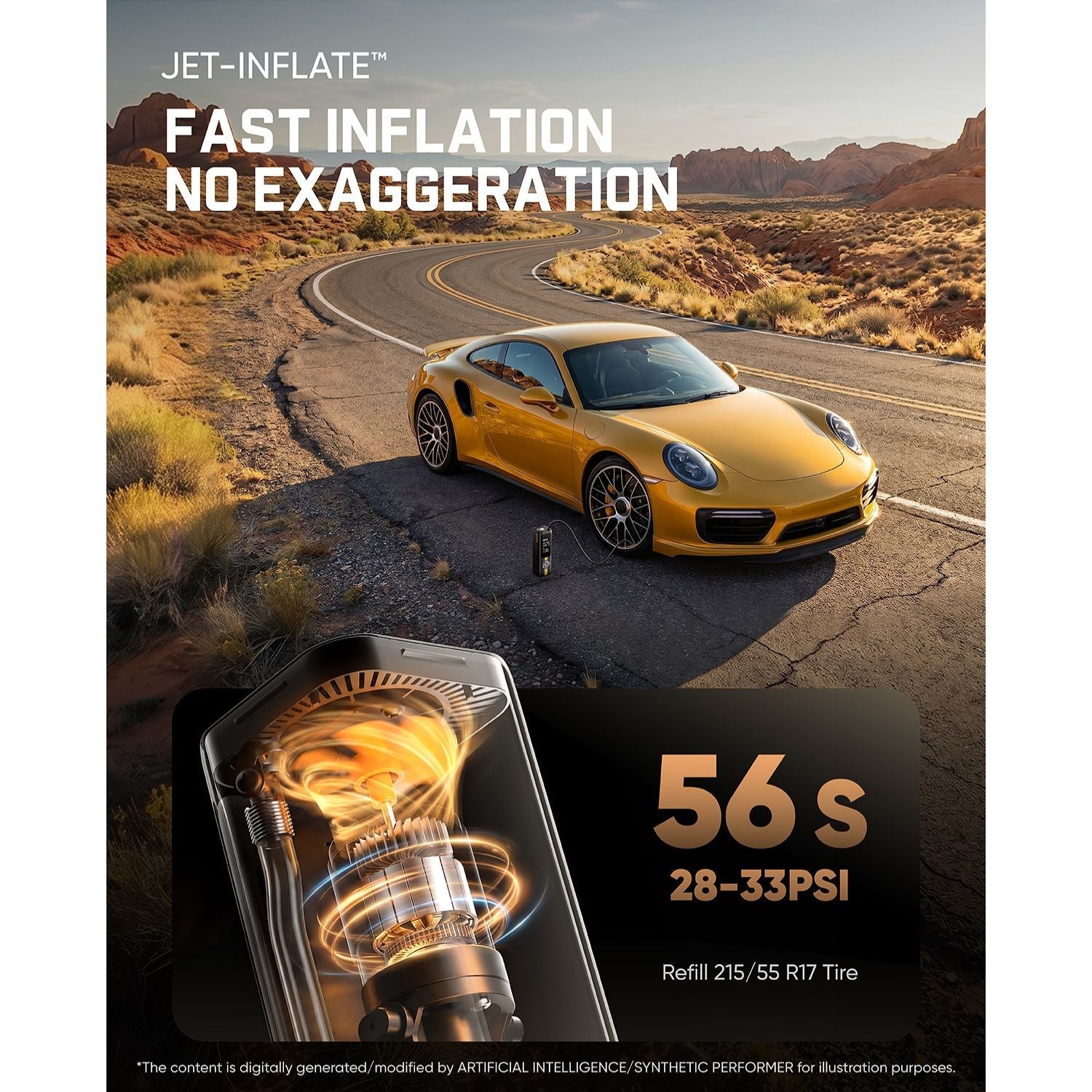 Inflagem rápida de pneu de carro com Fanttik X8 APEX