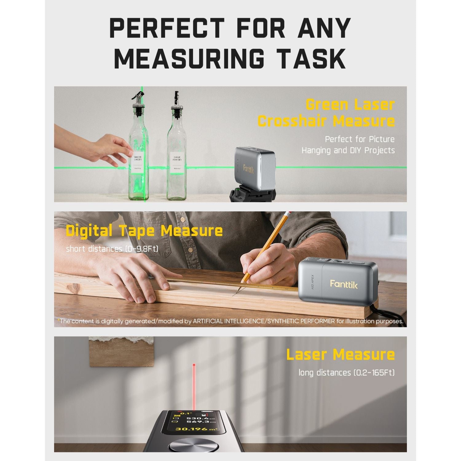 Fanttik A10 Apex 3-in-1 Laser Distance Meter
