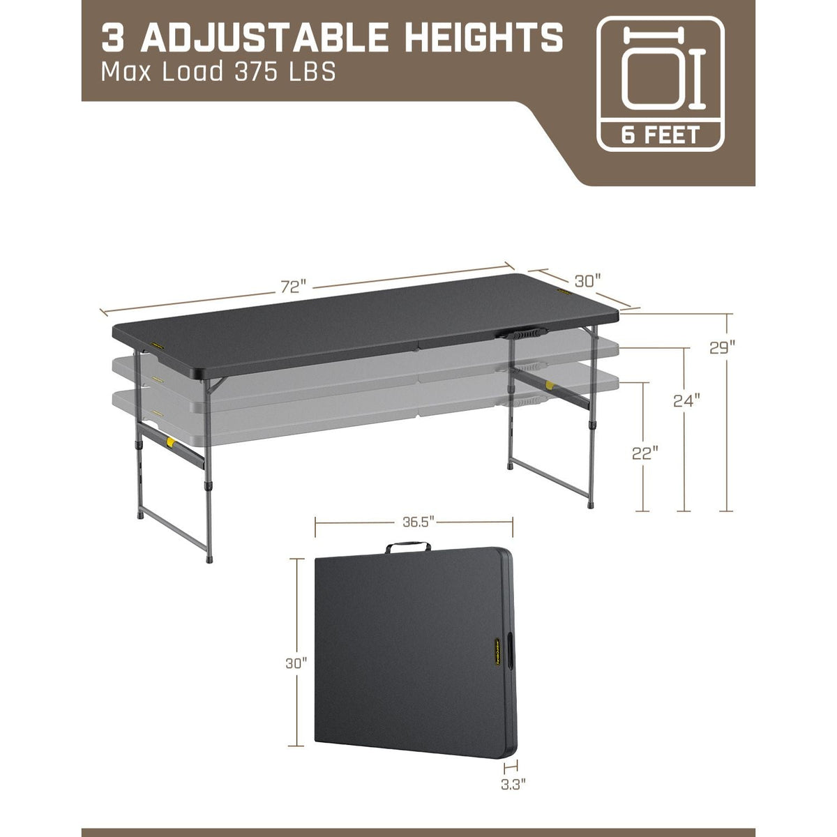 FanttikOutdoor Zeta X6 Pro 6ft Folding Table