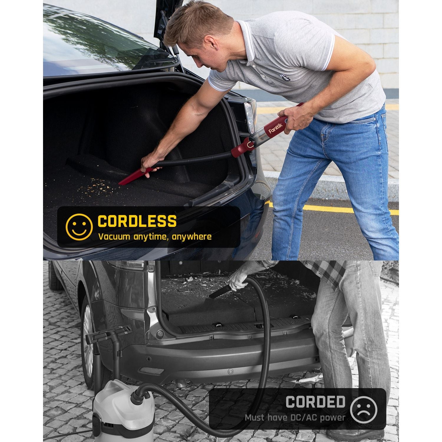 Fanttik Slim V8 APEX Car Vacuum RobustClean® Red