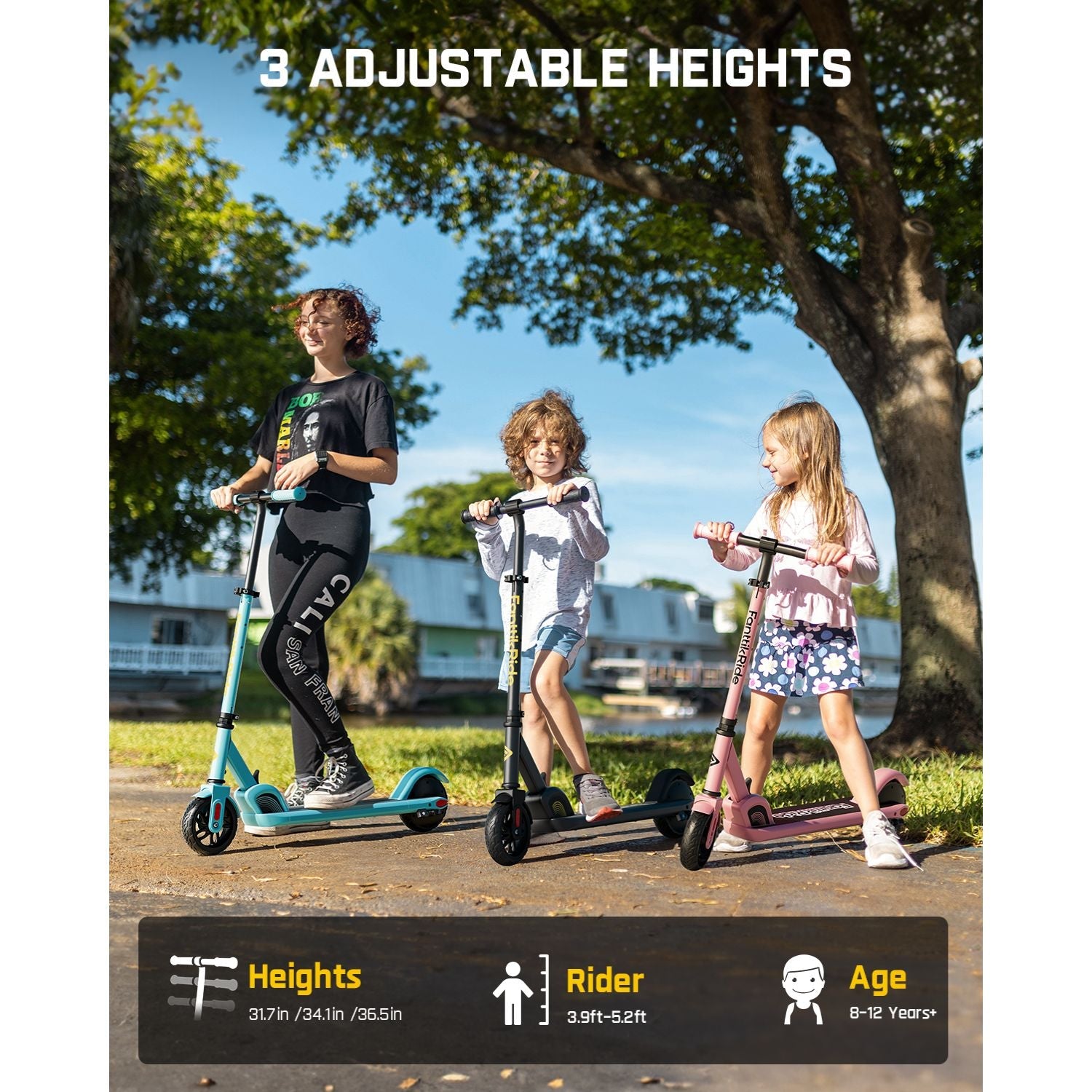 FanttikRide C9 Electric Scooter for Kids Blue
