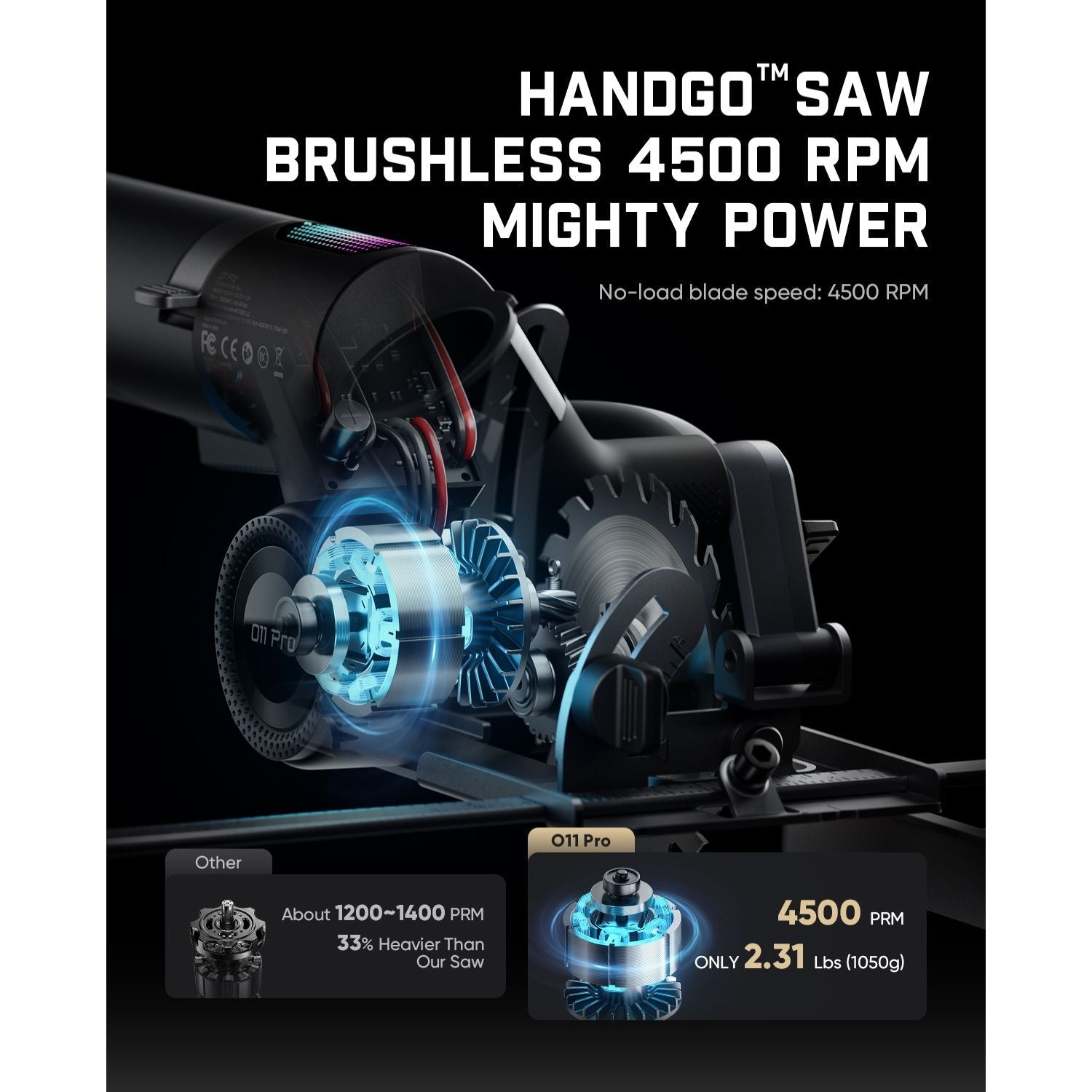 Fanttik O11 Pro 3-3/8 Inch Cordless Circular Saw