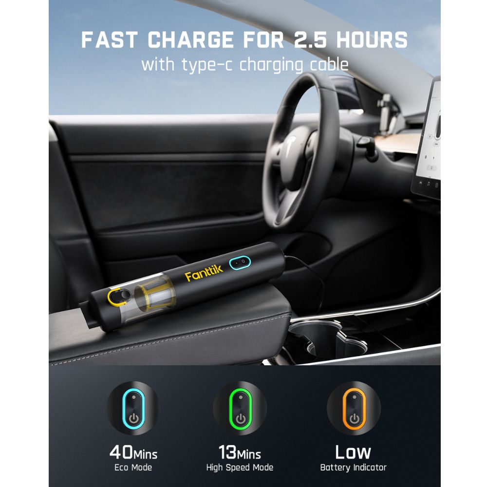 Fanttik Slim V8 APEX Car Vacuum RobustClean® Gray