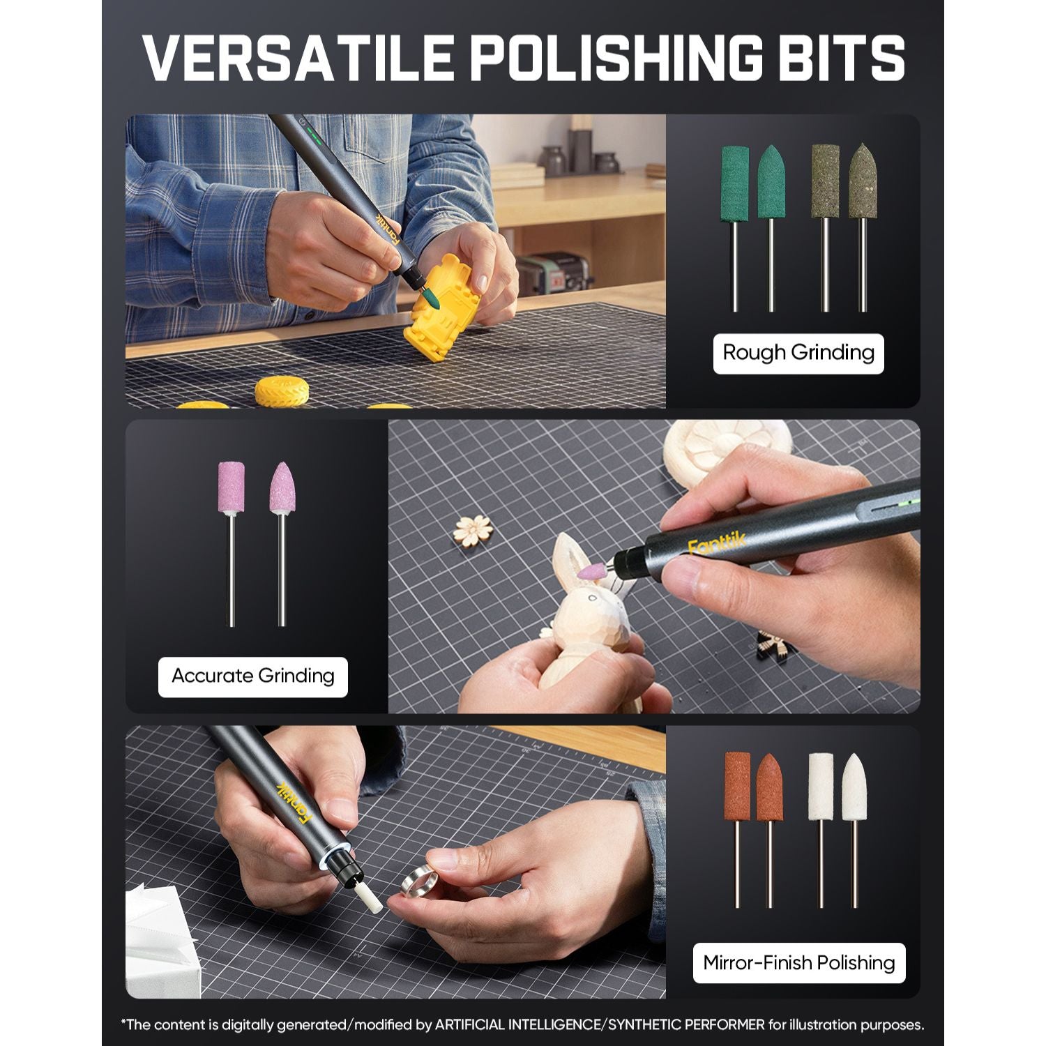 Fanttik Master Refill 42Pcs 3/32" Rotary Tool Accessory Kit