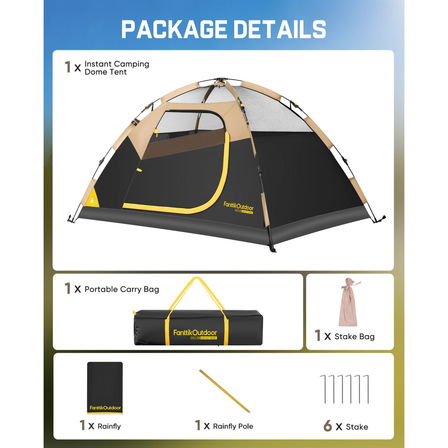 FanttikOutdoor Zeta C2/C3/C4 Dome Tent