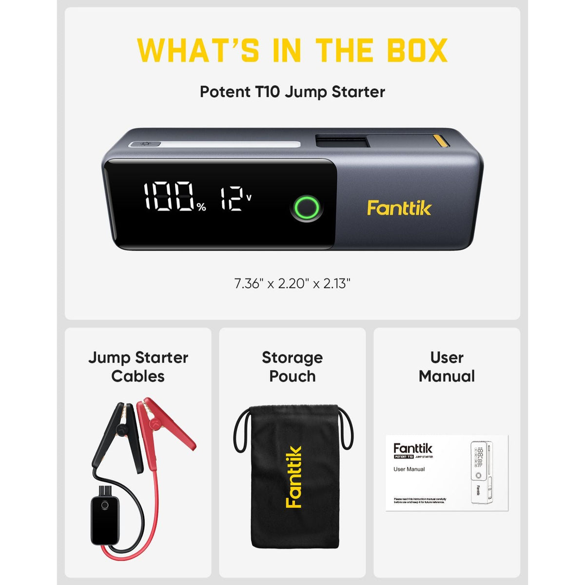 Fanttik X9 Pro Tire Inflator and Potent T10 1800 Amp Jump Starter