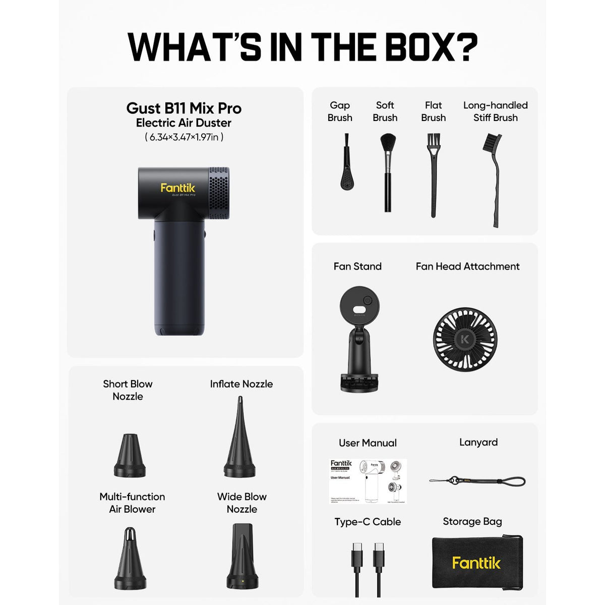 Fanttik B11 Mix Pro 2-in-1 Electric Air Duster