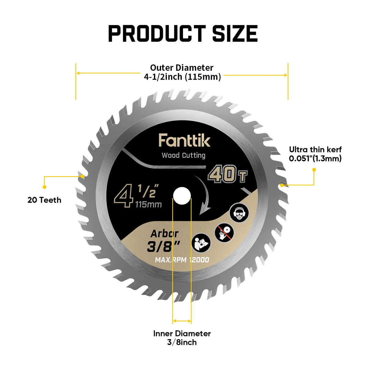Fanttik OB02 4-1/2" 24T Circular Saw Blade for O11 Apex